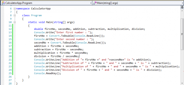 create windows calculator app with c# program
